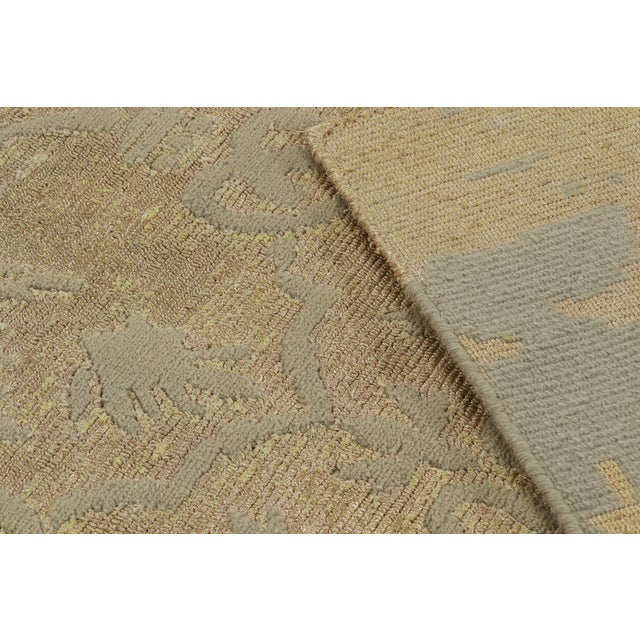 Textile Rug & Kilim’s European-Style Rug in Gold With Trellises and Floral Patterns For Sale - Image 7 of 7