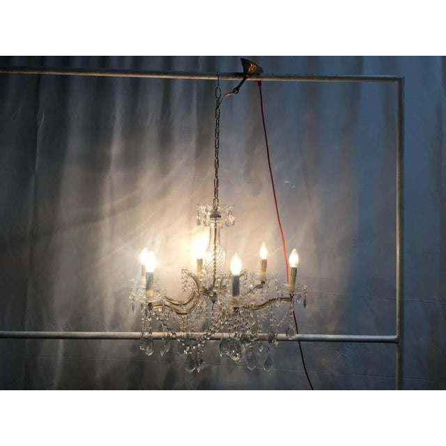 Gold Crystal Chandelier, 1950s For Sale - Image 8 of 18