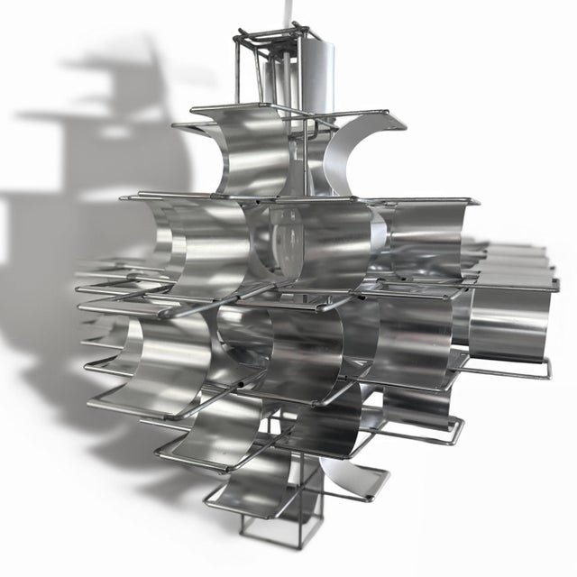 Metal Cassiopeia Lamp attributed to Max Sauze, 1960s For Sale - Image 7 of 7