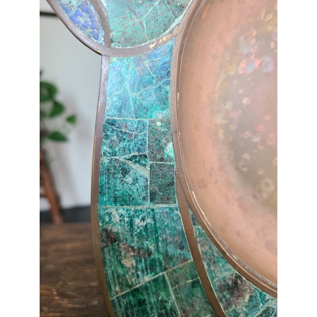 Mid 20th Century Vintage Los Castillo Taxco Malachite Dove Tray For Sale - Image 5 of 11