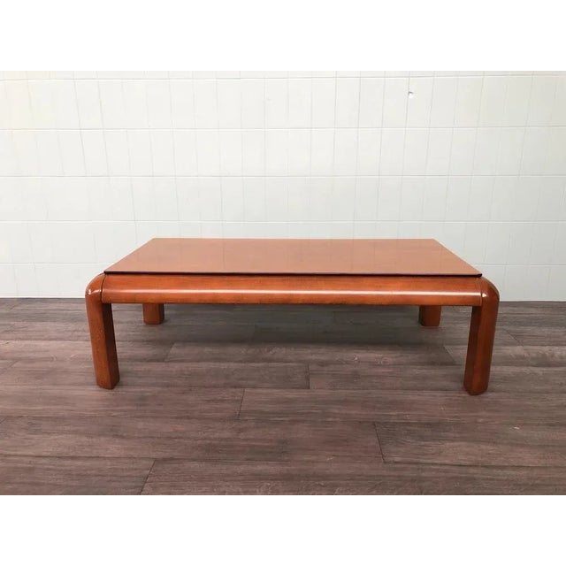 Brown Coffee Table in Beech, Italy, 1970s For Sale - Image 8 of 8