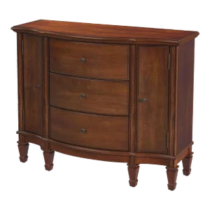 Sheffield 3 Drawer 2 Door Accent Cabinet, Brown