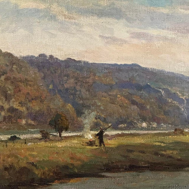 Framed Oil Painting on Canvas by Albert Dandoy (1885-1977) 'Tailfer Pond' For Sale - Image 13 of 16