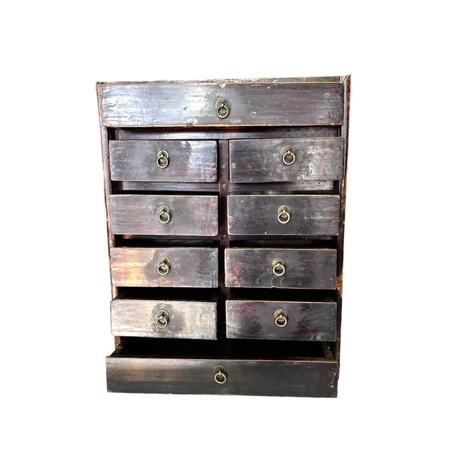 Small Chinese Antique Apothecary Cabinet With Front Closing Door For Sale In Chicago - Image 6 of 7