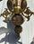 Vintage 3 Light Brass Wall Sconce With Vianne Gas/Electric Shades For Sale - Image 9 of 12