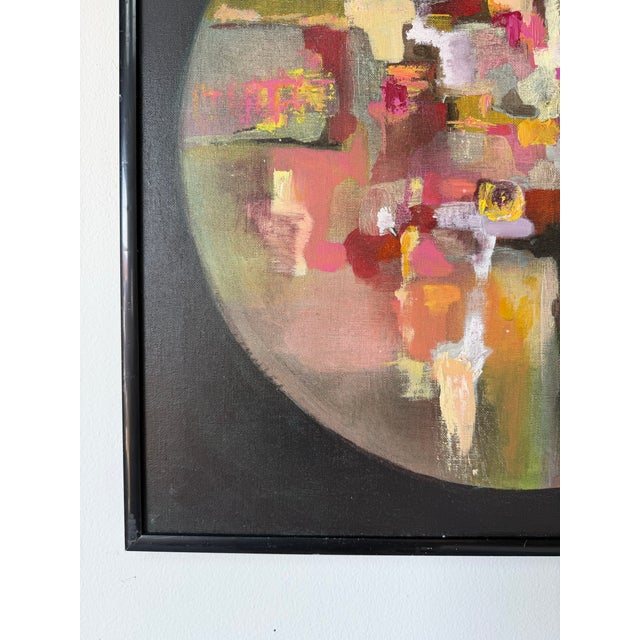 Black 1970’s Hamington Expressionist Abstract Acrylic on Canvas Painting, Framed For Sale - Image 8 of 12