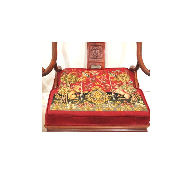 Pair of Vintage Chinese Ming-Style Horseshoe Armchairs in Solid Wood, Hong Kong For Sale - Image 9 of 12
