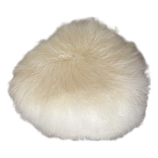 Cb2 X Ross Cassidy "Bozzi" Mongolian Sheepskin Ottoman For Sale