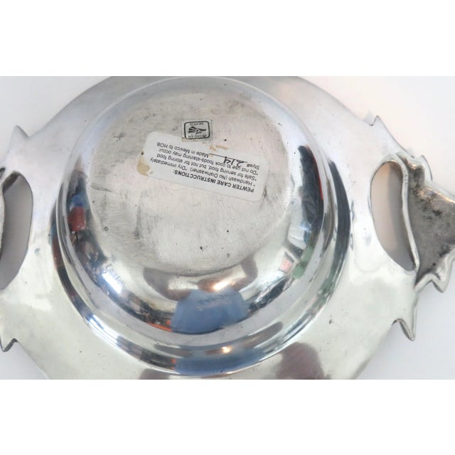 Longhorn Pewter Serving Platter Bowl Display W Steer Head Handles Large 3d For Sale - Image 9 of 10