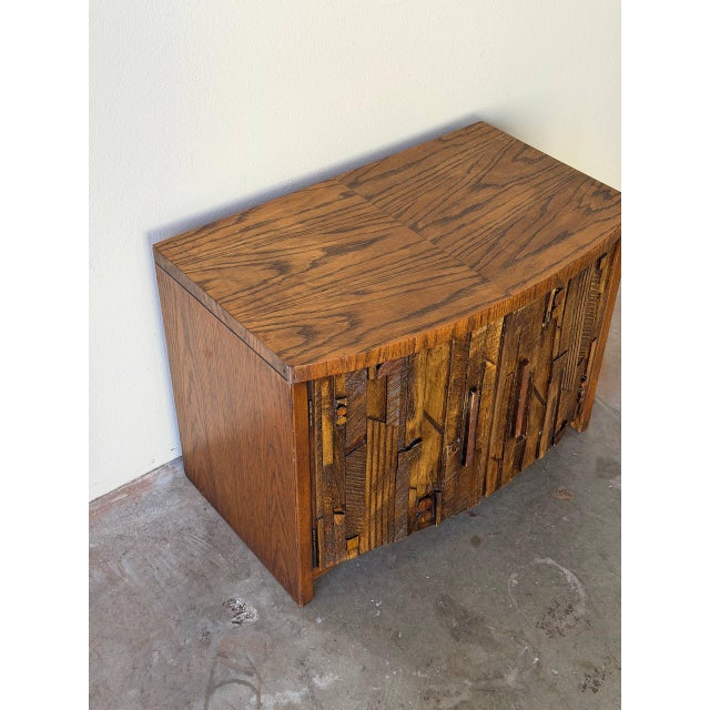 Wood Mid 20th Century Lane Pueblo Brutalist Cabinet in Oak Wooden Storage For Sale - Image 7 of 10
