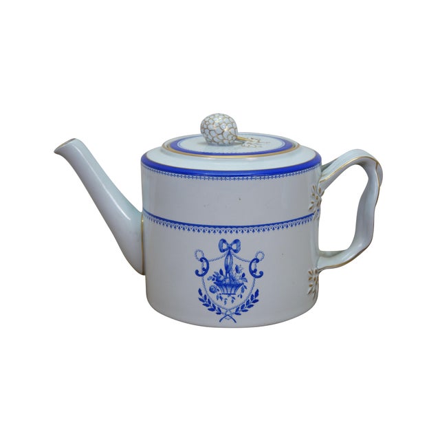 English Mid 20th Century Copeland Spode England Newburyport Teapot Creamer Sugar Pitcher 10" - 3 pc For Sale - Image 3 of 14
