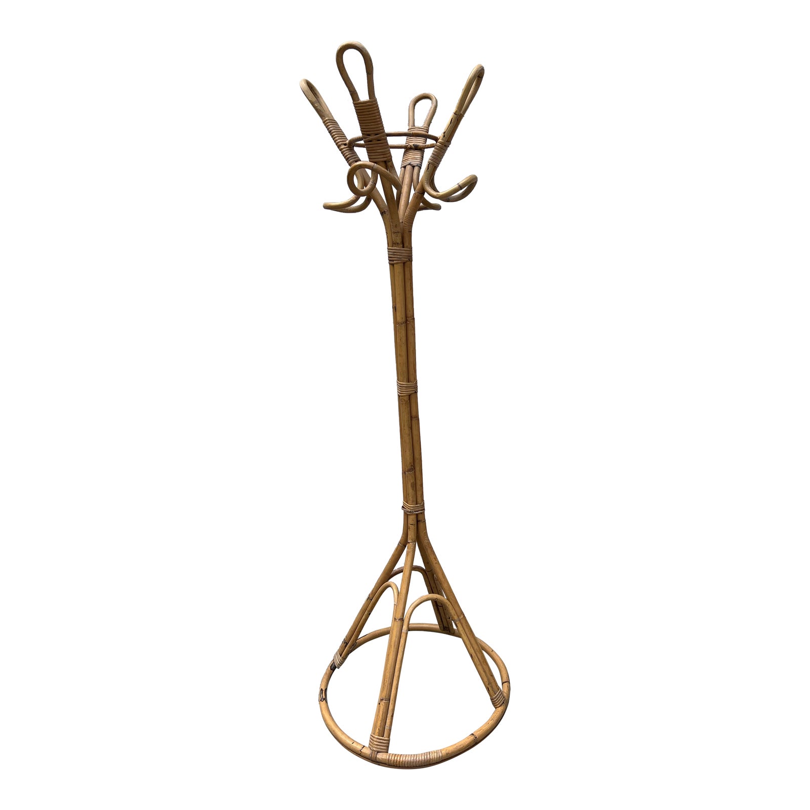 ハンガーラック 70s Long Coat Rack from Les Arcs 1970s Vintage Handmade Bamboo Large Detailed Coat Rack | Chairish