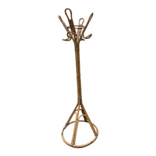 1970s Vintage Handmade Bamboo Large Detailed Coat Rack For Sale