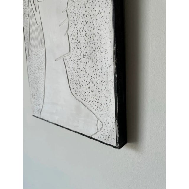 Modern Abstract Linear Portrait Wall Art Plaster Sculpture For Sale - Image 10 of 12