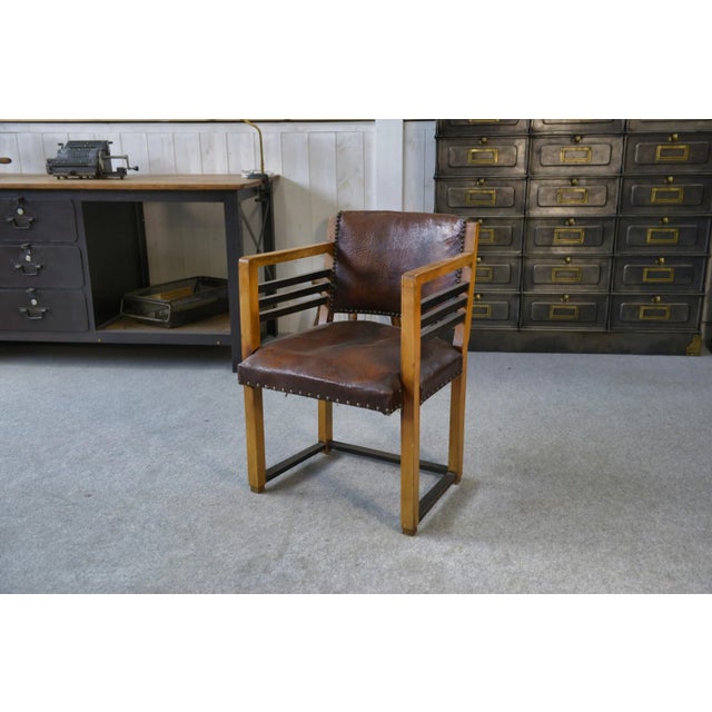 Modern Leather Armchair, 1940s For Sale - Image 10 of 10