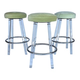 Vintage Lucite Barstools Set of 3 For Sale