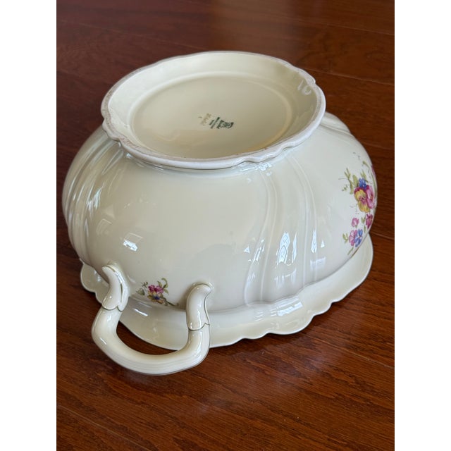Rare Rosenthal Elfenbein Viktoria Lombul Antique White Colored Soup Tureen Kronach Germany For Sale - Image 9 of 12