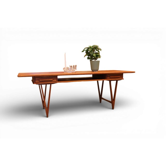 1970s Coffee Table in Teak with Drawers and Magazine Rack by EW Bach, 1960s For Sale - Image 5 of 18