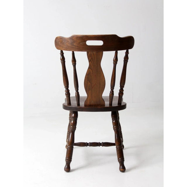 Vintage Wood Pub Style Chair For Sale - Image 10 of 12