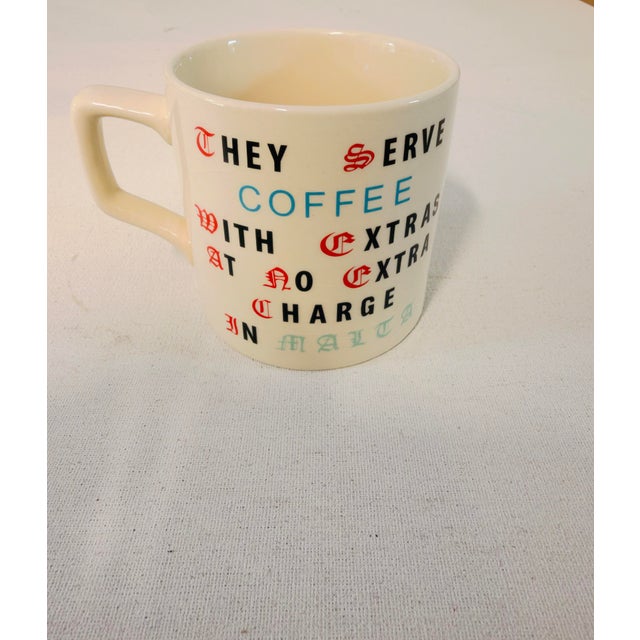 Modern 90's Malta Souvenir Bug Coffee Mug For Sale - Image 3 of 4