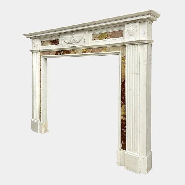 English Statuary and Jasper Marble Fireplace Mantel, 1840s For Sale - Image 4 of 9