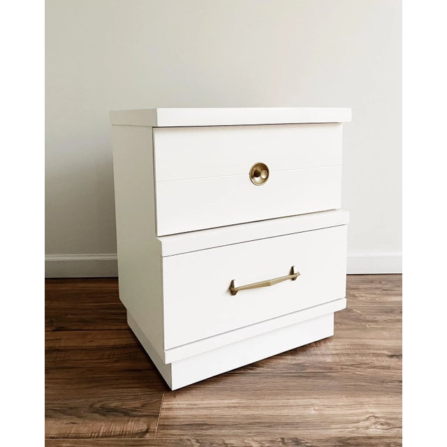 1970s Mid Century Modern White Nightstand For Sale - Image 12 of 12