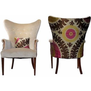 Vintage 1950s Wingback Chairs - A Pair For Sale