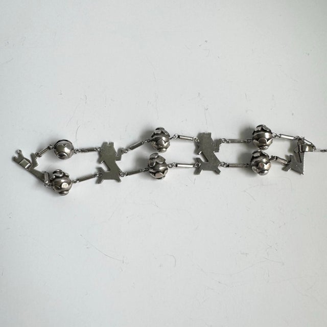 Silver Graziella Laffi Bracelet Peruvian Designer Sterling Silver Vintage MCM Fish Peru For Sale - Image 8 of 12