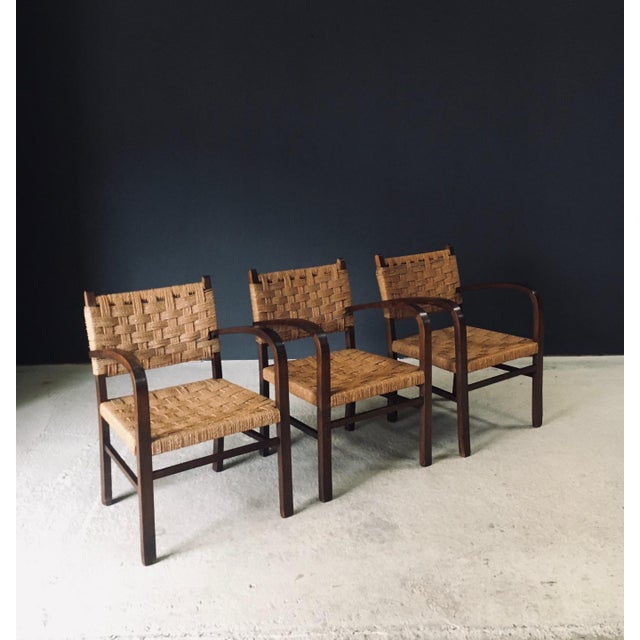 1930s Modernist Bauhaus Rope Armchairs from Erich Dieckmann, Germany, 1930s, Set of 3 For Sale - Image 5 of 18