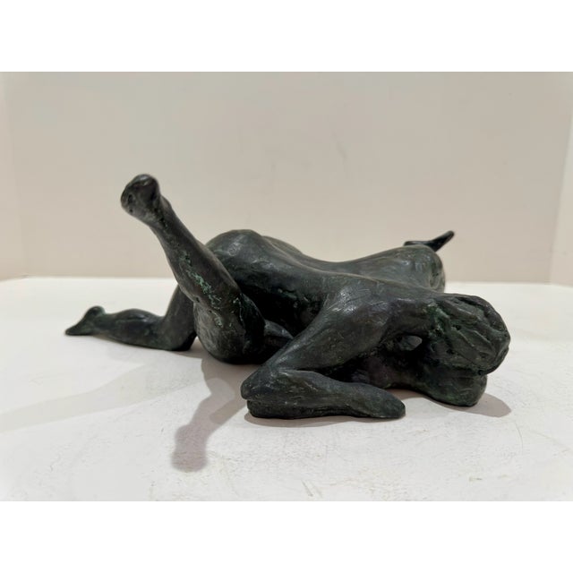 Figurative 1960s Larry Mohr Bronze Lovers Embracing Sculpture Signed From Artist Estate For Sale - Image 3 of 11