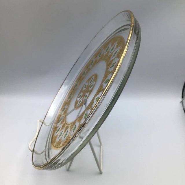 Culver Gold and Emerald Green Bowl and Platter - Set of 2 For Sale - Image 12 of 13