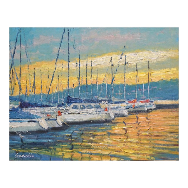 Original Oil Painting of Sailboat For Sale