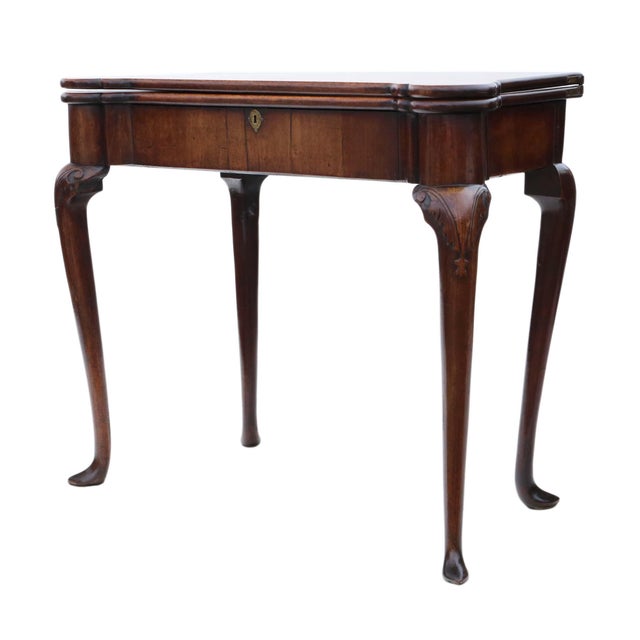 Antique Georgian Mahogany Folding Card Table, 1750s For Sale - Image 3 of 15