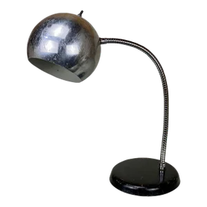 Mid-Century Space Age Chrome Eyeball Gooseneck Desk Lamp