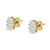 Haus of Brilliance 18K Yellow Gold 1.00 Diamond Oval Shaped Composite Cluster Stud Earrings (H-I Color, I1-I2 Clarity) For Sale - Image 4 of 6