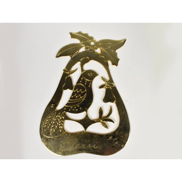 Brass Vintage Mid 20th Century Assorted Brass Christmas Ornaments - 7 Pieces For Sale - Image 8 of 9