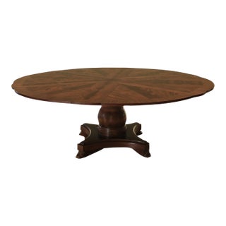 Formal and Traditional Mahogany Jupe Table Solid Wood Pedestal For Sale