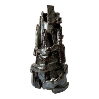 # 14.6" Contemporary Modernist Ceramic Sculpture Vase For Sale