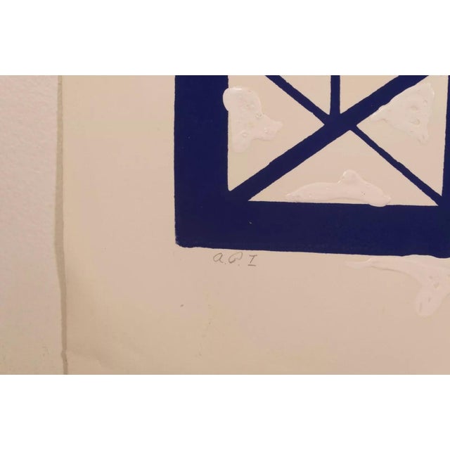 Cream Josep Marasovich Triangle Confusion Signed Op Art Geometric Serigraph on Paper For Sale - Image 8 of 10