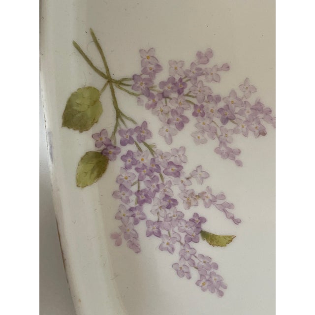 Limoges, France Antique Limoges France Porcelain Ladies Vanity Set With Lilacs - 4 Piece Set For Sale - Image 4 of 9