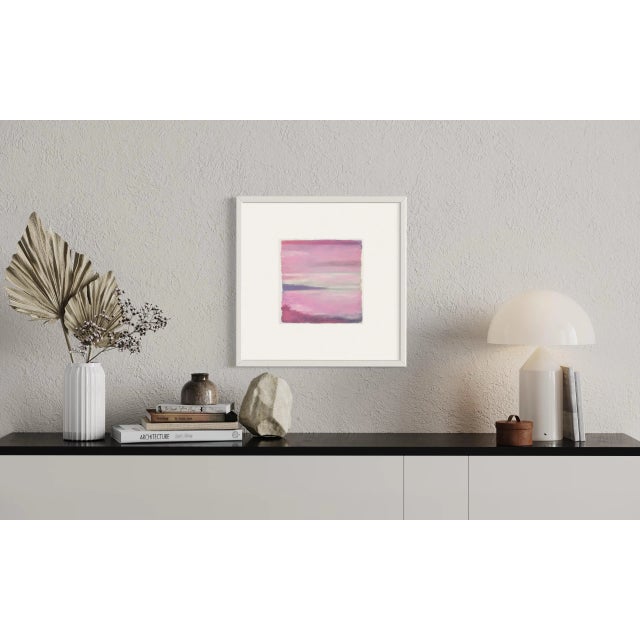 Pink Summer Eve, Contemporary Landscape Pastel Drawing For Sale - Image 4 of 6