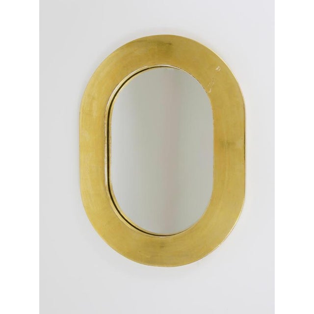 1960s Mid-Century Minimalist Gold-Plated Wall Mirror by Carl Aubock, Vienna, Austria, 1960 For Sale - Image 5 of 15