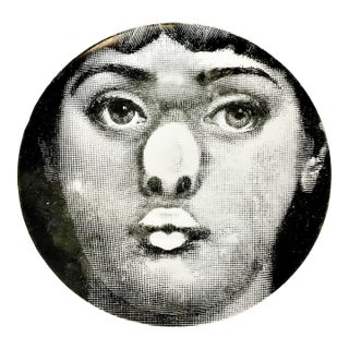1960s Vintage Italian Abstract Piero Fornasetti #254 Tema E Variazoni Porcelain Decorative Plate For Sale