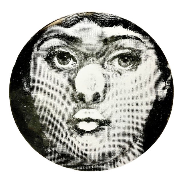 1960s Vintage Italian Abstract Piero Fornasetti #254 Tema E Variazoni Porcelain Decorative Plate For Sale