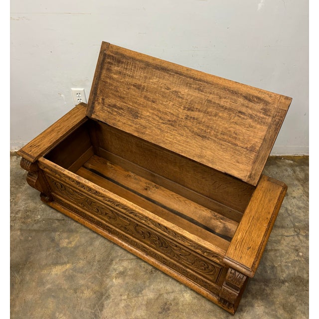 Antique English Oak Blanket Chest For Sale - Image 10 of 10