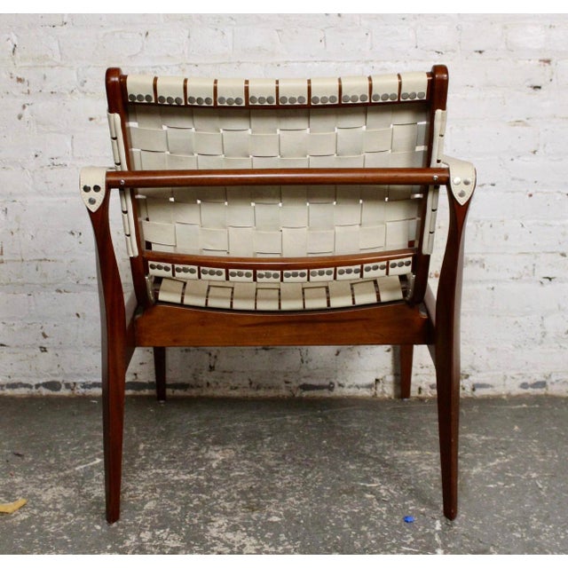 Late 20th Century Mahogany and Leather Safari Chair For Sale In New York - Image 6 of 9