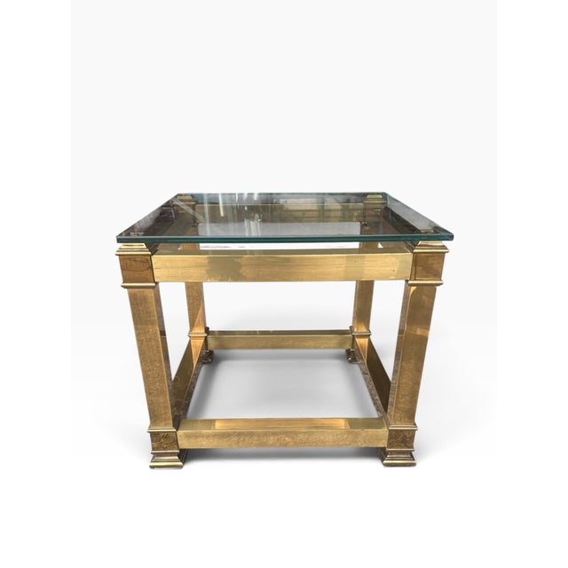 Vintage Mastercraft Brass & Glass Side Tables — Pair For Sale In Boston - Image 6 of 9