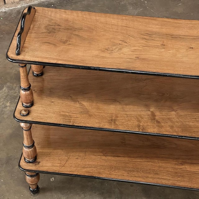 Wood 19th Century English Open Library Caddy Bookshelf on Casters For Sale - Image 7 of 18
