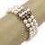 This Pearls & Pink Sapphire 18k White Gold Triple Strand Bracelet is a stunning piece of vintage jewelry that exudes...