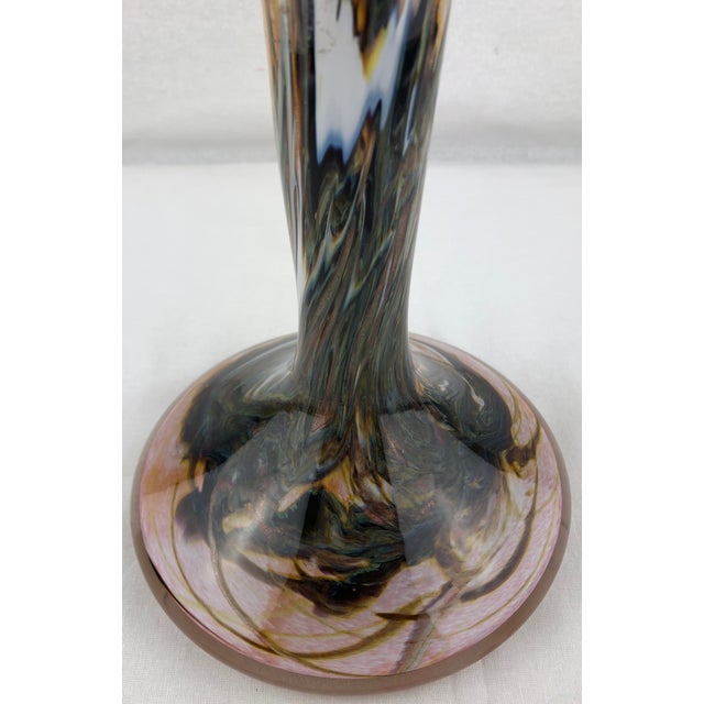 Biot Pottery Art Glass Stem Vase by Michele Luzoro, Jean-Claude Novaro Style Vase For Sale - Image 9 of 9